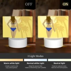 Rectangular Acrylic Night Light, A Woman In A Blue Bikini Is Holding A Glass Of Wine. -Cute Night Light Shop 16d8865f6b09feedff4c221a4495bf23528614c6