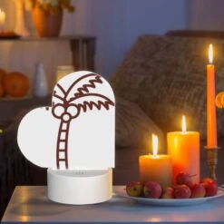 Love Acrylic Night Light, A Brown And White Drawing Of A Palm Tree. -Cute Night Light Shop 18526245afe8dbe9dbc7bc285853095bd8400915