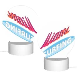 Round Acrylic Night Light, A Logo For Miami Surfing. -Cute Night Light Shop 18b608fbeae7132b427f5bacaa1c9ec5c3ca2d1a