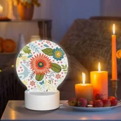 Round Acrylic Night Light, A Colorful Floral Pattern With Birds And Flowers. 8 Round Acrylic Night Light, A Colorful Floral Pattern With Birds And Flowers. -Cute Night Light Shop 1951b79983f578cc97abbe23c1a27477774c8b37