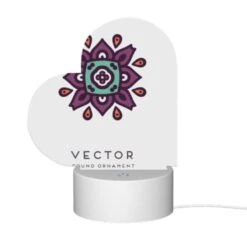 Love Acrylic Night Light, A Round Ornament With A Purple And Green Design. -Cute Night Light Shop 196b36f5c9feec52e52311d7718f55db8166886b