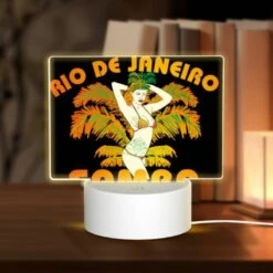 Rectangular Acrylic Night Light, A Woman In A Bikini Is Posing For A Picture.