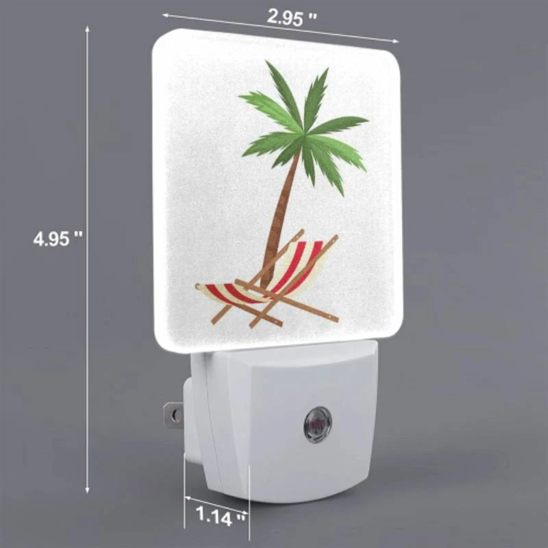 Night Light Set of 2, A palm tree is shown in a red and white striped chair. Night Light Set Of 2, A Palm Tree Is Shown In A Red And White Striped Chair. -Cute Night Light Shop 1a238da1b96f0e69d454e0905a9831ce20e4ce87