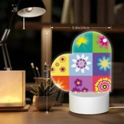 Love Acrylic Night Light, A Colorful Collage Of Flowers In Different Colors. -Cute Night Light Shop 1a3d0bfdbd9c07c4733a3325f5a51b2305acc69d