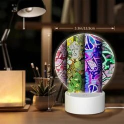 Round Acrylic Night Light, Four Different Colored Paintings Of Flowers. -Cute Night Light Shop 1a5999fdf787bd96430b7678a7d0bc00d8f3ec3a
