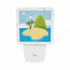 Night Light Set Of 2, A Cartoon Island With A Palm Tree And A Mountain In The Background. -Cute Night Light Shop 1a6fe17ac3969cb98ba0f48c7fd8951d2f9aa83a