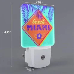 Night Light Set Of 2, A Colorful Sign That Says "Beach Miami.". -Cute Night Light Shop 1a803cbb581ef9be6aa3fa1409afa1284248a23e
