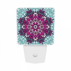 Night Light Set Of 2, A Colorful Flower Design With Pink And Purple Hues. -Cute Night Light Shop 1a843e708885f48da9b37d50df33c2d1691ad5af