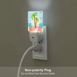 Night Light Set Of 2, A Palm Tree Is In Front Of A Sunset With The Word Malibu Written Below It. -Cute Night Light Shop 1b0615cda93aa0577f9fc74b165608ac95642afe