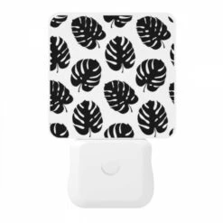 Night Light, A Pattern Of Leaves On A White Background. -Cute Night Light Shop 1b0d004e8804f0229d7e646dca0d84e1f7600b7e