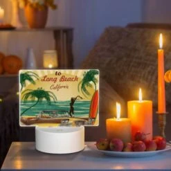 Rectangular Acrylic Night Light, A Vintage Car Is Parked On The Beach -Cute Night Light Shop 1b2c44b2c815e4c9d8908a6510a2dacce53e4ea2