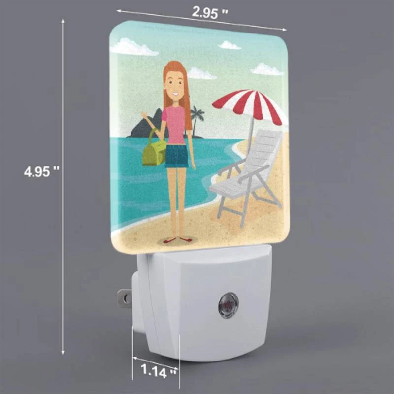 Night Light, A woman in a pink shirt is standing on a beach holding a purse. Night Light, A Woman In A Pink Shirt Is Standing On A Beach Holding A Purse. -Cute Night Light Shop 1b94fbda8b815d6ca25f3935a89d4a8323013a0b