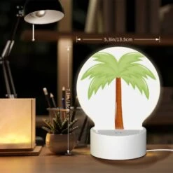 Round Acrylic Night Light, A Green And Brown Palm Tree. -Cute Night Light Shop 1be9c15a5abc8d3e3ef5b3dc2e210646d308cbb1