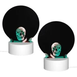 Round Acrylic Night Light, A Stack Of Books With A Skull On Top. -Cute Night Light Shop 1c40167f4916787233d714c0717d85153b040ead