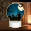 Round Acrylic Night Light, A Spooky Scene With A Full Moon And A Bunch Of Skeletons. 1 Round Acrylic Night Light, A Spooky Scene With A Full Moon And A Bunch Of Skeletons. -Cute Night Light Shop 1c681eb22f4731ac11b85829c41b2d2fe30da5f1