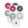 Night Light Set Of 2, Four Different Colored Flowers Are Displayed On A White Background. -Cute Night Light Shop 1d5071c8dc124016e18fc3cb32de2e28e18e0dba