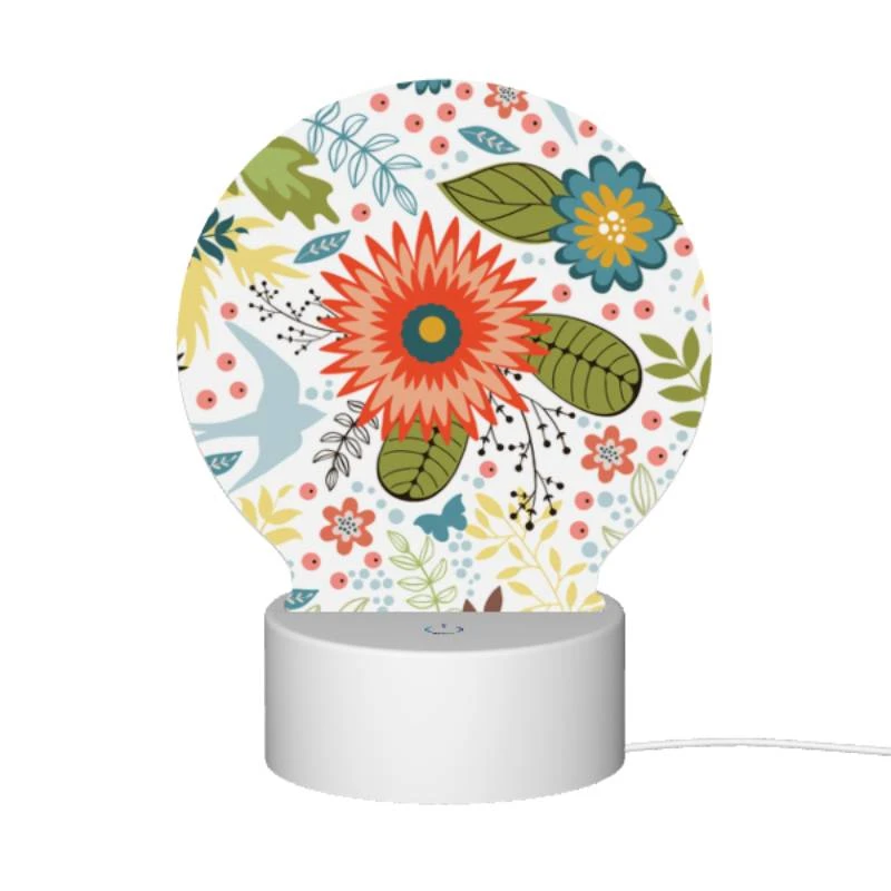 Round Acrylic Night Light, A colorful floral pattern with birds and flowers. Round Acrylic Night Light, A Colorful Floral Pattern With Birds And Flowers. -Cute Night Light Shop 1d5fbfbe15d8f4718b257f4a65ab9c747e039324
