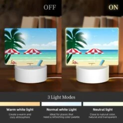 Rectangular Acrylic Night Light, A Beach Scene With Two Umbrellas And Two Chairs. 4 Rectangular Acrylic Night Light, A Beach Scene With Two Umbrellas And Two Chairs. -Cute Night Light Shop 1d7932ae5f22488f912446b2fc8b883dfe1397d1