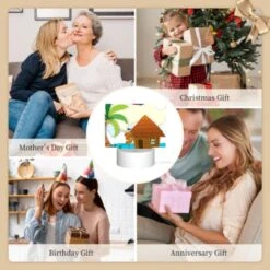 Rectangular Acrylic Night Light, A Cartoon House With A Palm Tree And A Plane Flying Over It. 9 Rectangular Acrylic Night Light, A Cartoon House With A Palm Tree And A Plane Flying Over It. -Cute Night Light Shop 1dab814d6a87d5540c604cc1aba50acba7aed82c