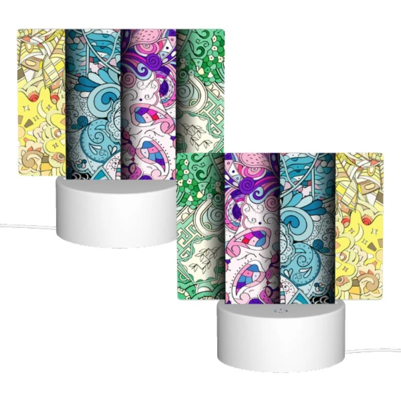 Rectangular Acrylic Night Light, Three colorful designs are displayed on a wall. Rectangular Acrylic Night Light, Three Colorful Designs Are Displayed On A Wall. -Cute Night Light Shop 1df4f06a6786776c24513084c17454617885201f