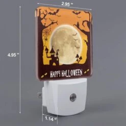 Night Light Set Of 2, A Spooky Halloween Scene With A Full Moon And Bats. -Cute Night Light Shop 1f2ff3e3b271d8ebc44c9277ecbf45fe03ed3031
