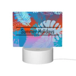 Rectangular Acrylic Night Light, A Colorful Image Of Leaves And A Word "Summer Holidays" Written In The Middle. -Cute Night Light Shop 1f4d5f603d220d87dde2ae3247eff6483f5df6bc