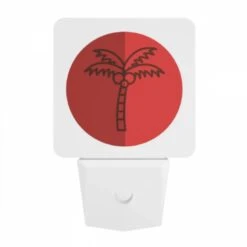 Night Light, A Red Circle With A Palm Tree In It. -Cute Night Light Shop 1fe3d83f5d194551e17dcba8118a6846989c0151