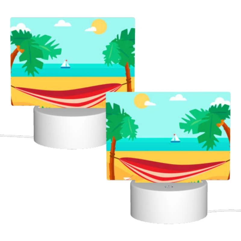 Rectangular Acrylic Night Light, A red and white beach umbrella is set up on the sand Rectangular Acrylic Night Light, A Red And White Beach Umbrella Is Set Up On The Sand -Cute Night Light Shop 200d5de1ceb652bc5d3ca9c11f52fe6614bb5e3a