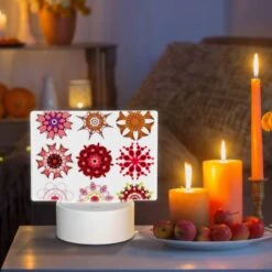 Rectangular Acrylic Night Light, A Collection Of Six Different Colored Flower Designs. -Cute Night Light Shop 207ba92ea484e244525d6435e58ca21f14b457a4