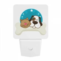 Night Light, A Cat And A Dog Are Laying Together On A White Bone. 9 Night Light, A Cat And A Dog Are Laying Together On A White Bone. -Cute Night Light Shop 215cab45573aa39c64ec9db5641fcef4255479ec