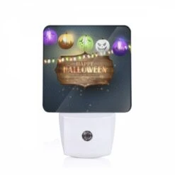 Night Light, A Sign That Says Happy Halloween Trick Or Treat.