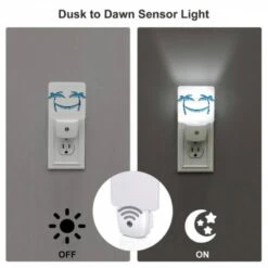 Night Light Set Of 2, A Blue And White Smiley Face With Two Palm Trees On Either Side. -Cute Night Light Shop 24731af80aeefad72d81e14504614cb3a12036b4