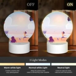Round Acrylic Night Light, A Family Is Enjoying A Day At The Beach -Cute Night Light Shop 2497b64e80edf9ab0083cca7fbbcfbb5dca6fb62