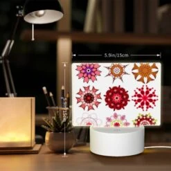 Rectangular Acrylic Night Light, A Collection Of Six Different Colored Flower Designs. -Cute Night Light Shop 24ab38ac08d04d8a8ac6722b305ded8c31a5fcf0