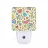 Night Light, A Colorful Floral Pattern With Hearts And Flowers. -Cute Night Light Shop 254d7fa37b8341c10a5ce8a5270ab7955b3e4efc