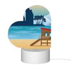 Love Acrylic Night Light, A Beach Scene With A Lifeguard Tower And A Palm Tree. -Cute Night Light Shop 255ad08df274d99aa829436990c3ccebb8617578