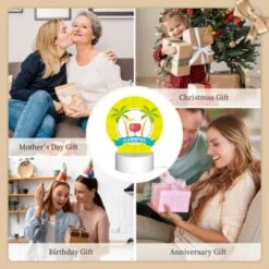 Round Acrylic Night Light, A Yellow Background With A Logo For Carnival. -Cute Night Light Shop 2582b2fbe88966f905ba135d544881577479d266