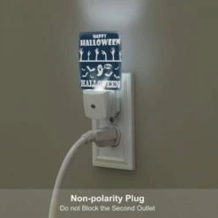 Night Light Set Of 2, A Poster With A Ghost And The Words "Happy Halloween" On It. -Cute Night Light Shop 259fa56972d2d945f8e1ffcebe58ab3630b94a45