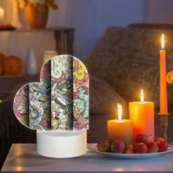 Love Acrylic Night Light, Four Different Colored Paintings Of A Spiral. -Cute Night Light Shop 25dd96422324c50d33ef928fb8471cc60d145f13