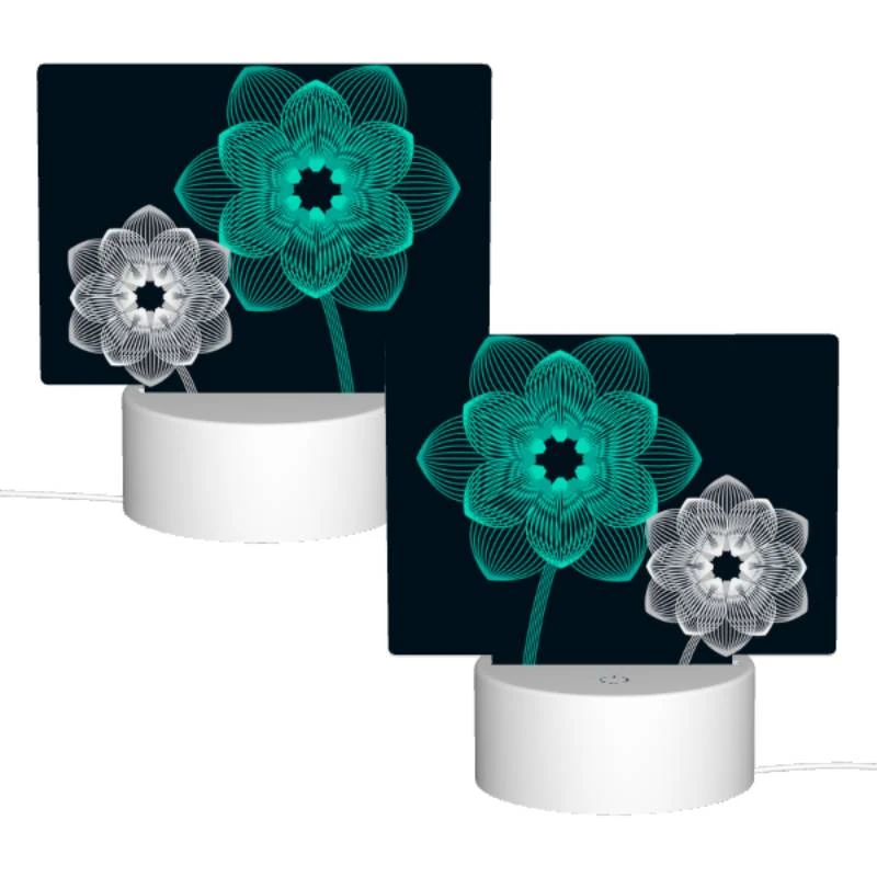 Rectangular Acrylic Night Light, Two blue flowers with green centers. Rectangular Acrylic Night Light, Two Blue Flowers With Green Centers. -Cute Night Light Shop 26d0670c9c70541810618087430055007cce2dec