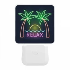 Night Light, A Neon Sign That Says "Relax" With Palm Trees In The Background. 11 Night Light, A Neon Sign That Says "Relax" With Palm Trees In The Background. -Cute Night Light Shop 273c8454cf011d1a03935e14a0c005c2405ad123
