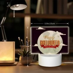 Rectangular Acrylic Night Light, A Happy Halloween Sign With A Moon And A Trick Or Treat Message. -Cute Night Light Shop 27b3a0c68fb3cde50a78ccd481f0615d8592079a