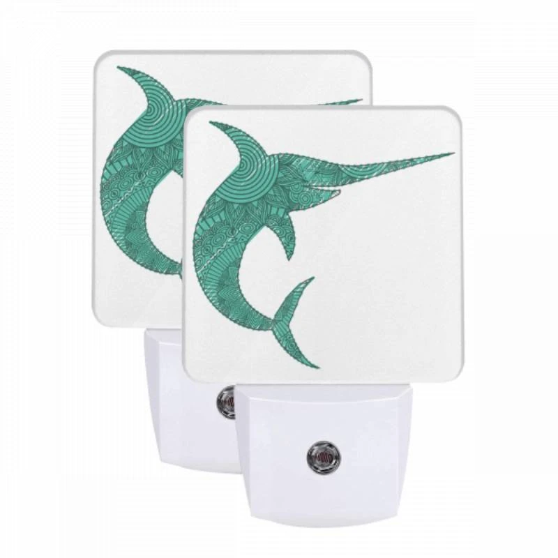 Night Light Set of 2, A green dolphin with a blue tail. Night Light Set Of 2, A Green Dolphin With A Blue Tail. -Cute Night Light Shop 2821fb107355c29d62105905d7a5721488daaaf5