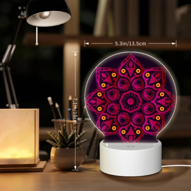 Round Acrylic Night Light, A colorful flower with a purple background. Round Acrylic Night Light, A Colorful Flower With A Purple Background. -Cute Night Light Shop 286a74b740f85c953918b912d0927498c0c9d2fb