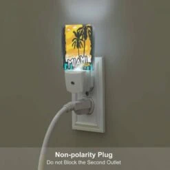 Night Light, A Colorful Poster Of Palm Trees And The Words "Miami Florida Beach.". -Cute Night Light Shop 286fd2228b48168ebef728dd97577e015d2fec3c