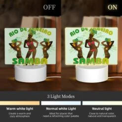 Rectangular Acrylic Night Light, A Colorful Advertisement For Rio De Janeiro Featuring Two Women In Bikinis. -Cute Night Light Shop 289c2b47da26e5b9869b640f8c6d70ad88a0f4af
