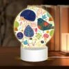 Round Acrylic Night Light, A Hedgehog And A Bird Are Surrounded By Colorful Leaves. -Cute Night Light Shop 28af39b7e40dc0c7f66c139015a98965d2a1611f