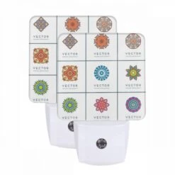 Night Light Set Of 2, A Collection Of Colorful Designs