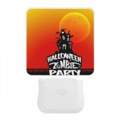 Night Light, A Halloween Party Is Advertised With A Spooky House And A Moon In The Background. -Cute Night Light Shop 2ad80f6077e019b168c1dea9cc4bece9c0bbf612