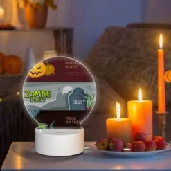 Round Acrylic Night Light, A Halloween Party Is Depicted In A Cartoon Style. -Cute Night Light Shop 2b260c2deeb92add8f6899977c63bba41b002750